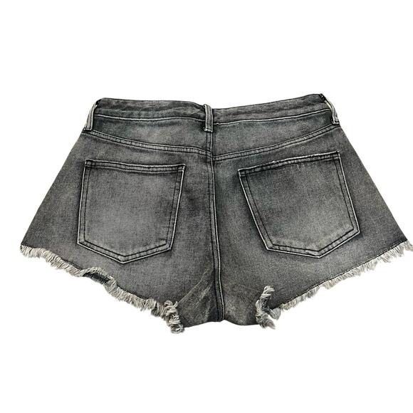 Fashion Nova Dazzle Dazzle Rhinestone Denim Shorts Size 9 Gray Cutoff Concert - Picture 4 of 9